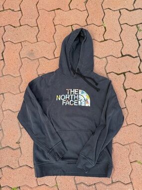 The North Face Black Hoodie with Multicolor Logo